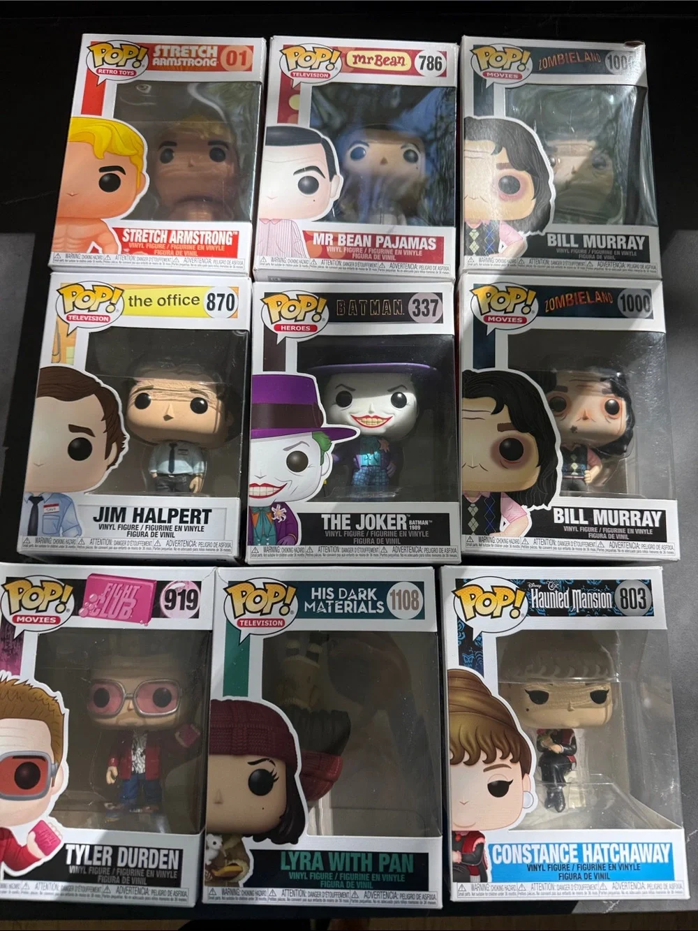 Funko Pop! Multicolor Boxed Figure Lot - White, Black, Red, Purple, Blue
